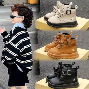 Boys' Boots British Style Kidsren's Fashion Short Boots 2025 New Spring & Fall Girls' Single Boots Kidsren's Baby Leather Boots