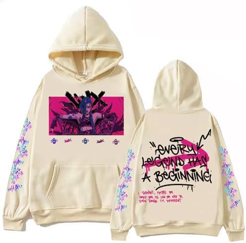 ElegancwCLOW Anime Arcane-Jinx Hoodie Harajuku Hip Hop Pullo