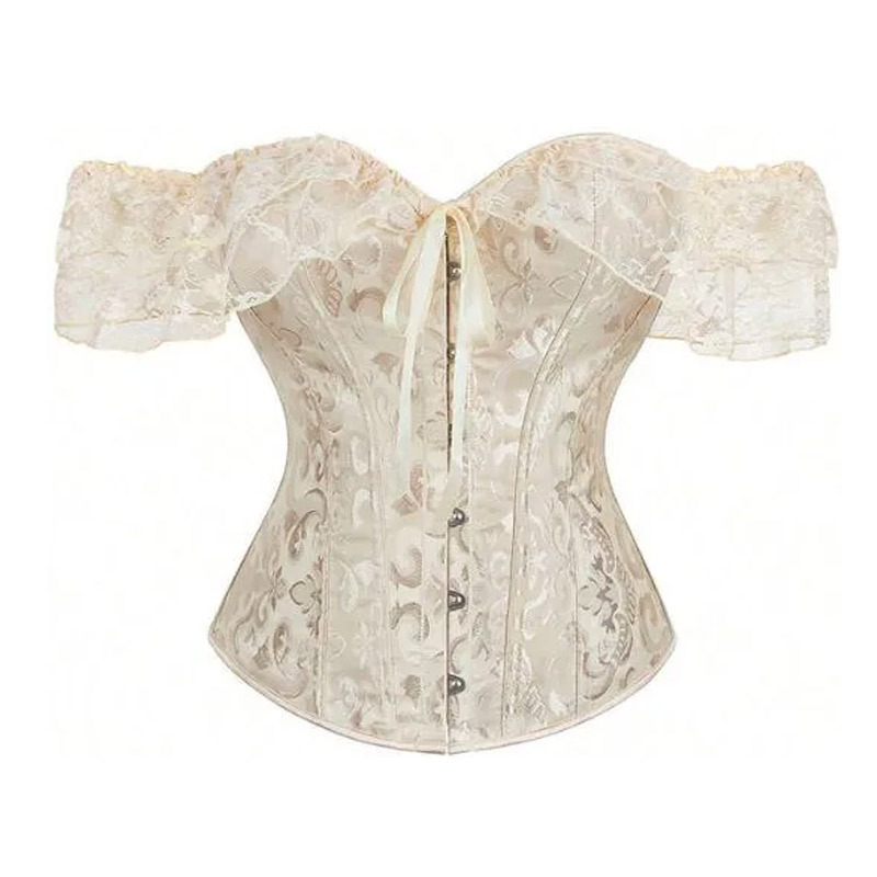 Cross-border court-style corset lace sexy fishbone bustier dress, slimming off-shoulder women's waist-cinching and bust-shaping shapewear Cross-border court-style corset lace sexy fishbone bustier dress, slimming off-shoulder women's waist-cinching and bust-shaping shapewear