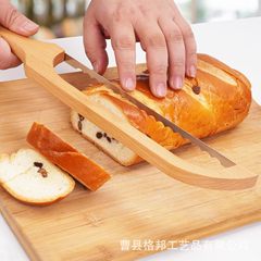 ブナ材パンソーシンプルなベーキング無垢材パン弓ナイフ木製パンスライスソートースト鋸歯状切断器具