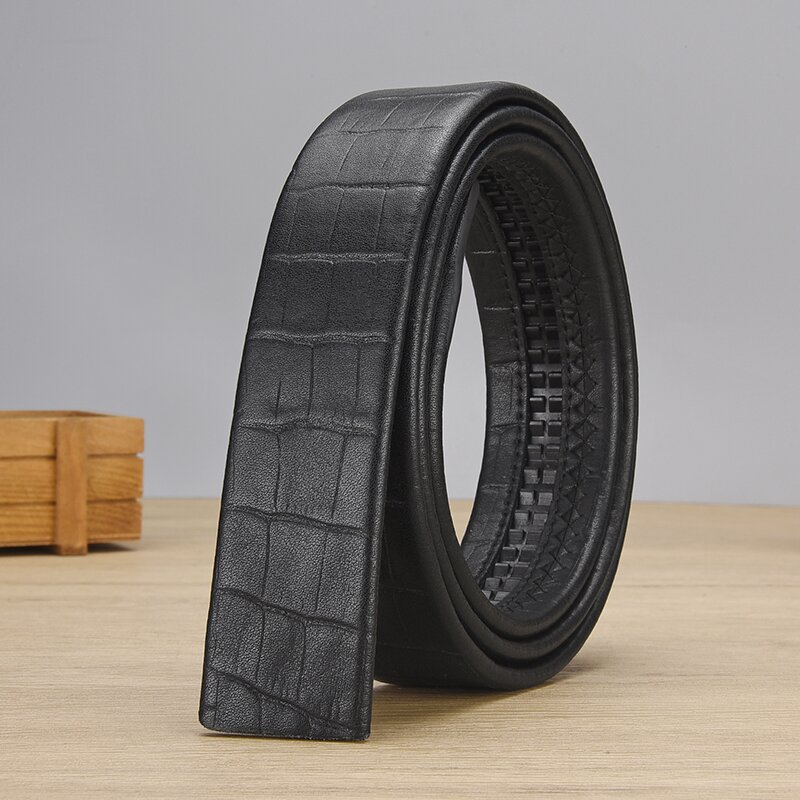 Piper Belt Herre Kantpræget Ægte Læderbælte Slidstærkt Automatisk Bælte Afslappet Alsidig Bæltekrop Ingen Bæltehovedudskiftning_voghion.com
