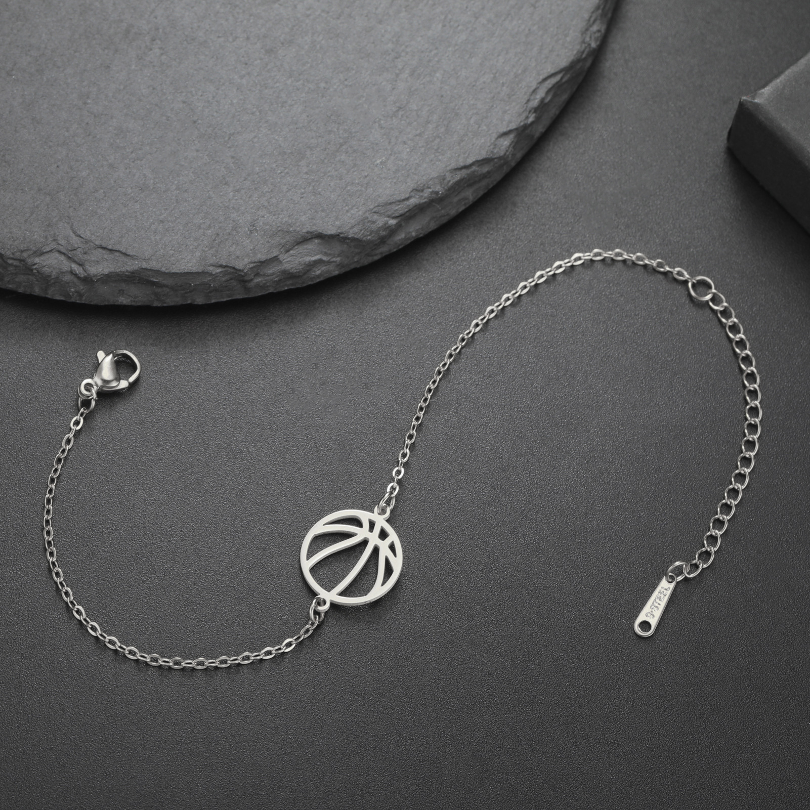 Bracelets Classification 304 Stainless Steel Chain Material Simple Style Basketball 304 Stainless Steel Bracelets In Bulk