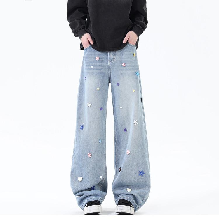 Retro Bunte Wide Leg Jeans Für Damen Und Herren Boyfriend Style_voghion.com