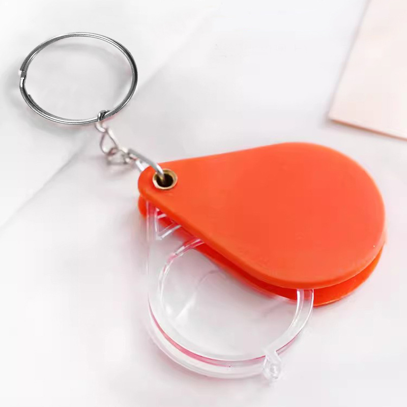 便携式迷你折叠钥匙扣放大镜高清倍数老人阅读小型随身老年扩大镜