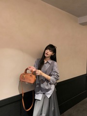 休闲慵懒叠穿洋气套装女秋季2025新款条纹衬衫卷边针织马甲两件套