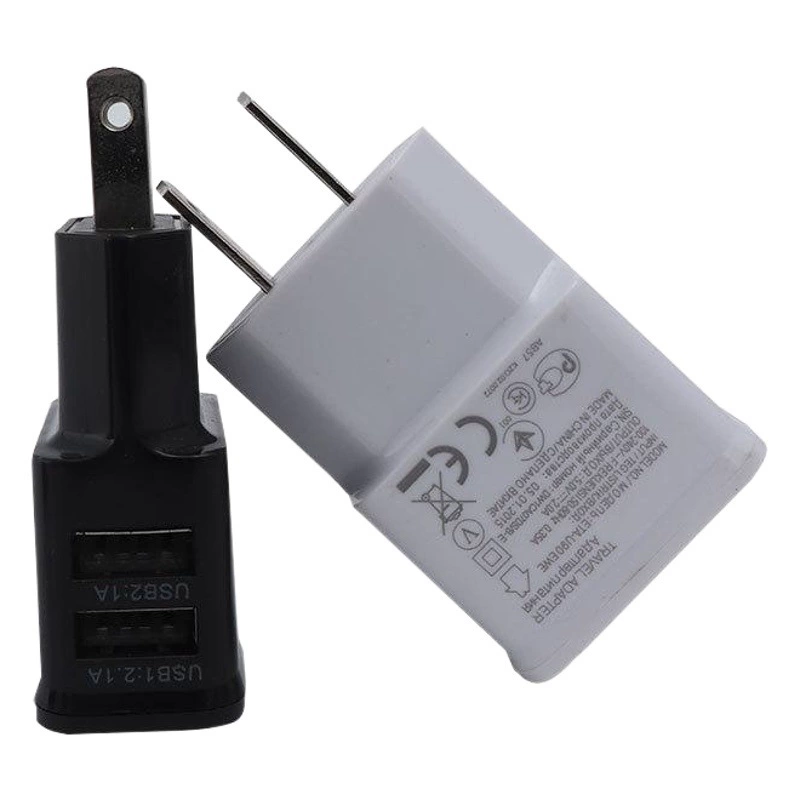 Зарядное устройство с сертификатами CE и ROHS, двойной USB-порт 2A, подходит для зарядки телефонов Apple и Android.