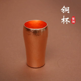 手工铜水杯紫铜马克杯铜鸡尾酒杯咖啡机接粉杯铜咖啡闻香杯便携