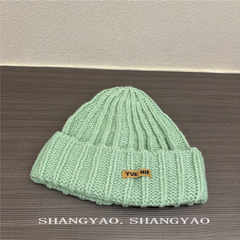 亲子帽儿童针织毛线围帽亮色宽松时尚百搭竖纹套头帽宝宝保暖冷帽|undefined