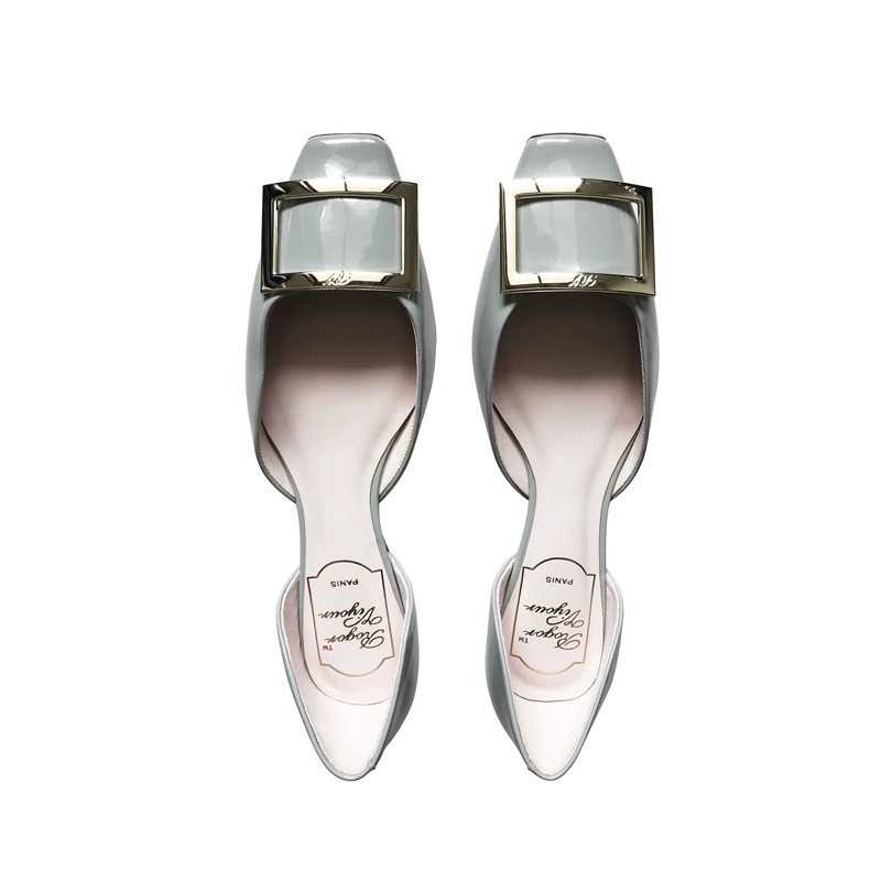 블루 그레이 페이턴트 가죽 (고무 바닥)