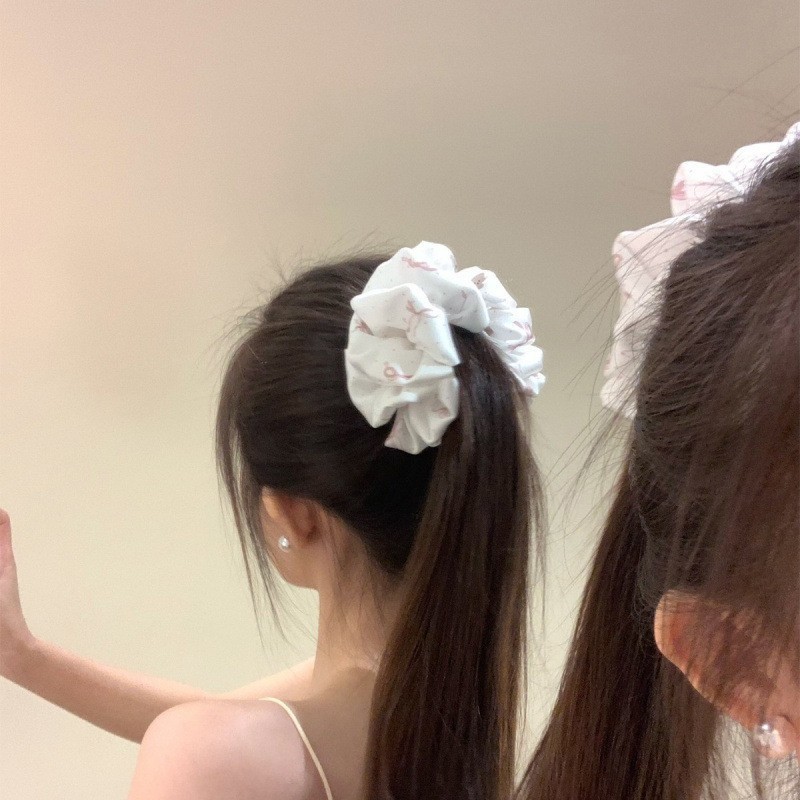 清甜香蕉夹浅蓝小熊蝴蝶结印花扎高马尾温柔软妹风轻松青春少女感|undefined