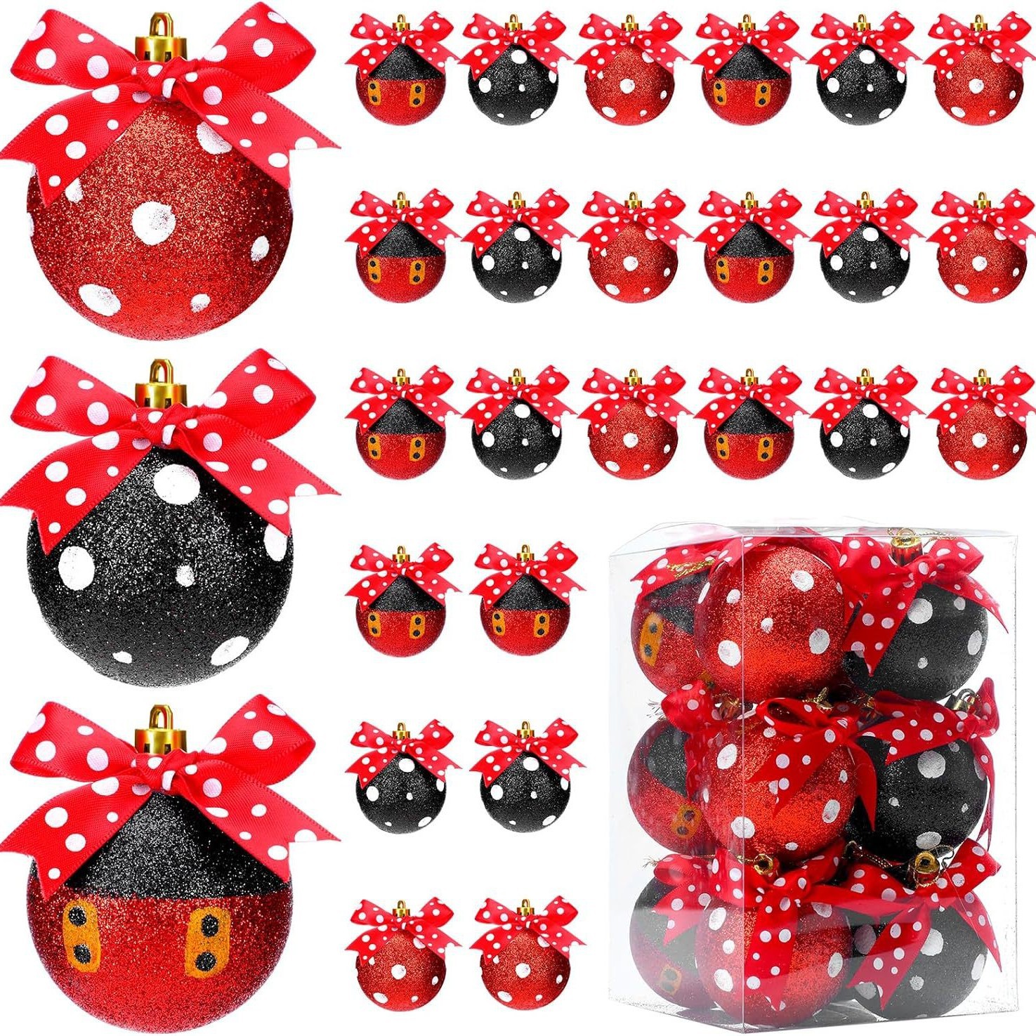 Nuevos productos transfronterizos puntos de onda de oro negro más arco set de Navidad escenario de Navidad árbol de Navidad colgar bolas image 1