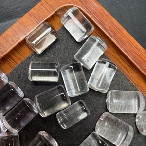 Natural White Crystal Cylindrical Barrel Beads with Through-Hole, Loose Beads, Spacer Beads, Handmade DIY Bracelet Beading Accessories, Single Beads