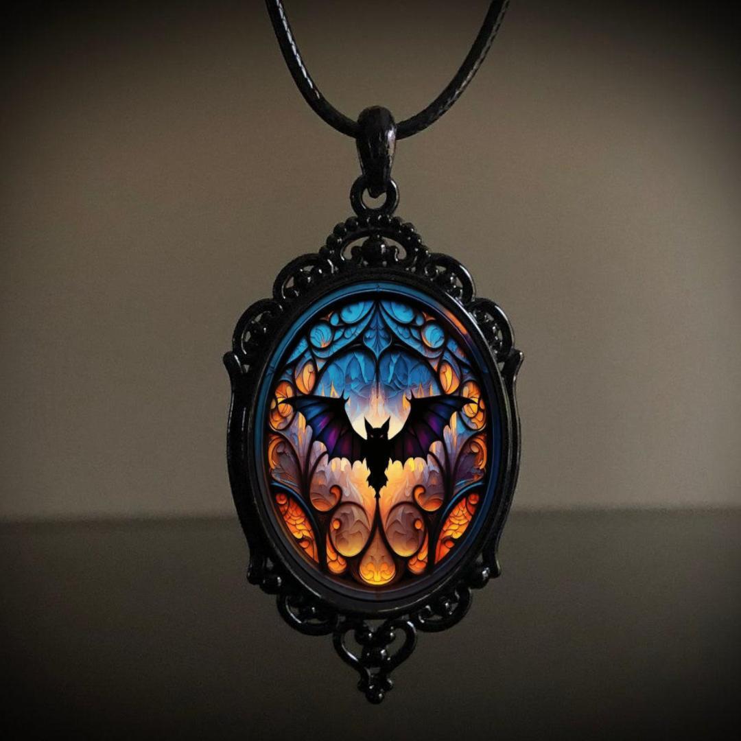 Vintage Style Bat Alloy Plating Halloween Unisex Pendant Necklace display picture 3