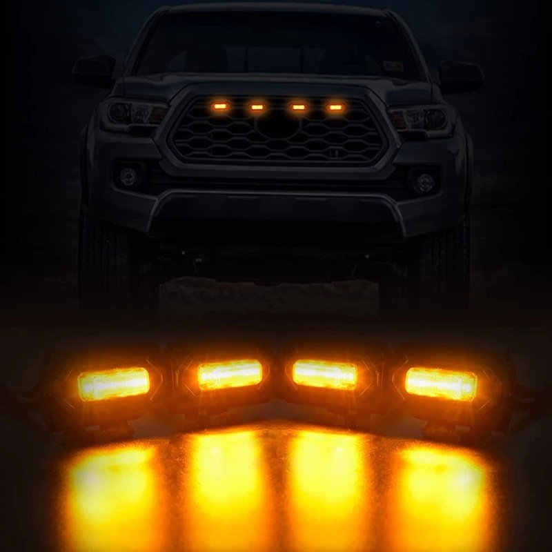 Suitable for 2020Toyota tacoma TRD Off-Road Takuma New middle Net LED small yellow light change buckle