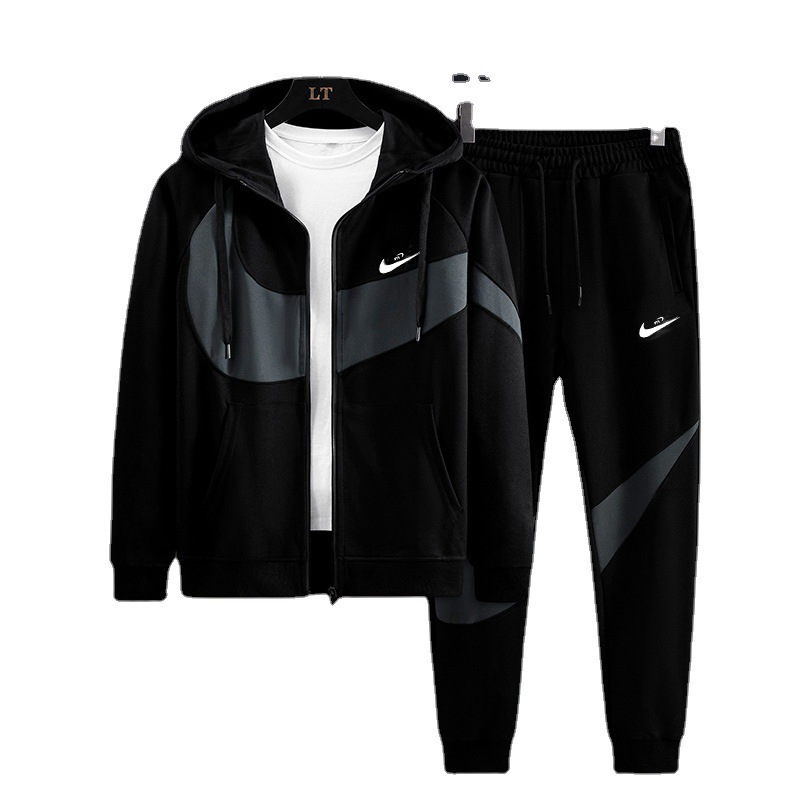 Conjunto Deportivo 2025 Nuevo Otoño Traje Casual para Hombre Chaqueta con Capucha Pantalones Jogger Conjunto de Dos Piezas Ropa para Hombre