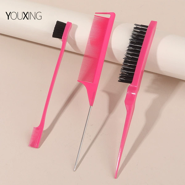 [High Quality] 3-piece set with hook in rose red
