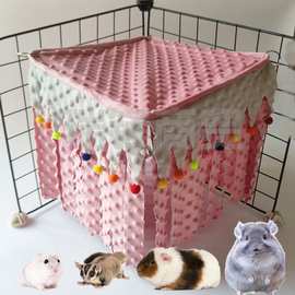 跨境新款宠物仓鼠吊床方形角落悬浮帐篷松鼠蜜袋鼯龙猫隐蔽屋厕所
