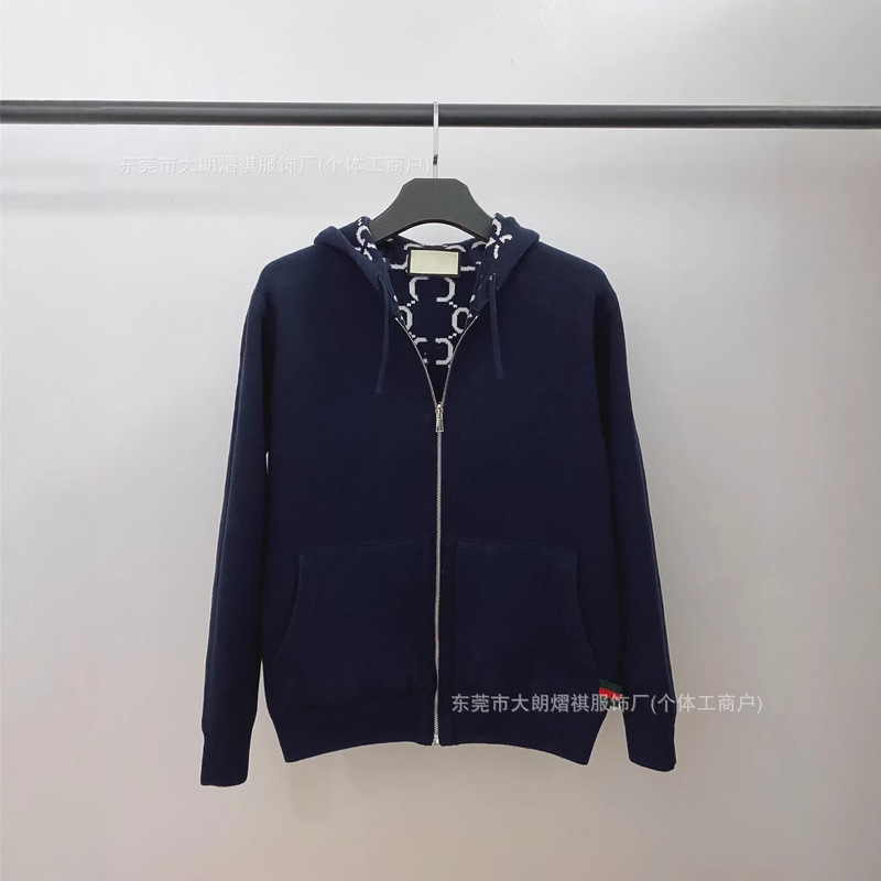 Shenzhen Nanyou Goods ~ High-End Version g Brand 25 Early Autumn New Full-Print Hooded Round-Neck Knit Long-Sleeve Cardigan Shenzhen Nanyou Goods ~ High-End Version g Brand 25 Early Autumn New Full-Print Hooded Round-Neck Knit Long-Sleeve Cardigan