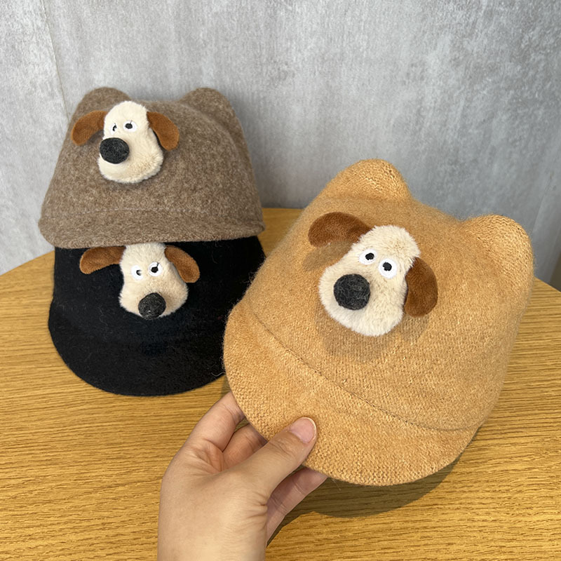 Sombreros infantiles otoño y invierno estilo coreano de moda gorra de lana de lengua de pato para bebés de primavera universal lindo sombrero de cachemira