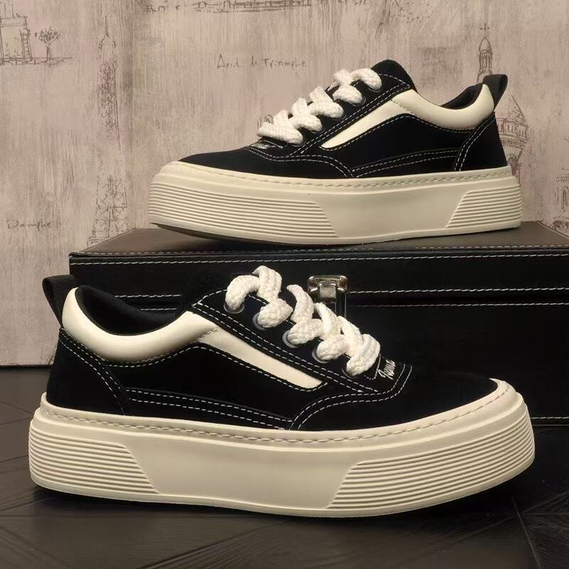 Men's Shoes 2026 New Spring Korean Style High-End Casual Sneakers for Teenagers with Thick Soles and Hidden Height Increase, Trendy Sports Shoes