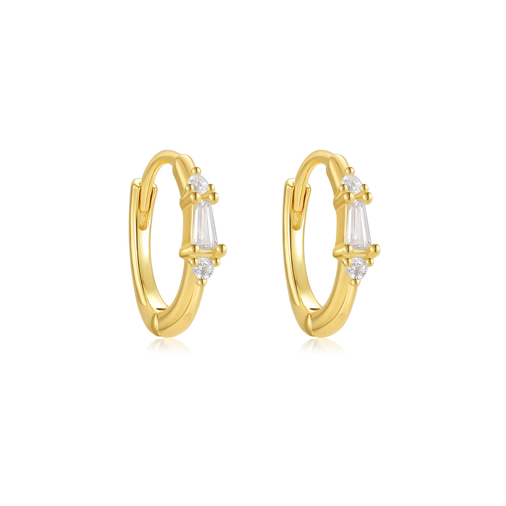 4g Weight 925 Sterling Silver Ear Needle Material Zircon Inlay Material Earrings Classification 1 Pair Quantity Holiday, Daily Occasion 925 Sterling Silver Material Geometric Pattern Women's Gender Inlay Design Simple Style, Shiny Style 1 Pair 925 Sterling Silver Zircon Geometric Earrings 18