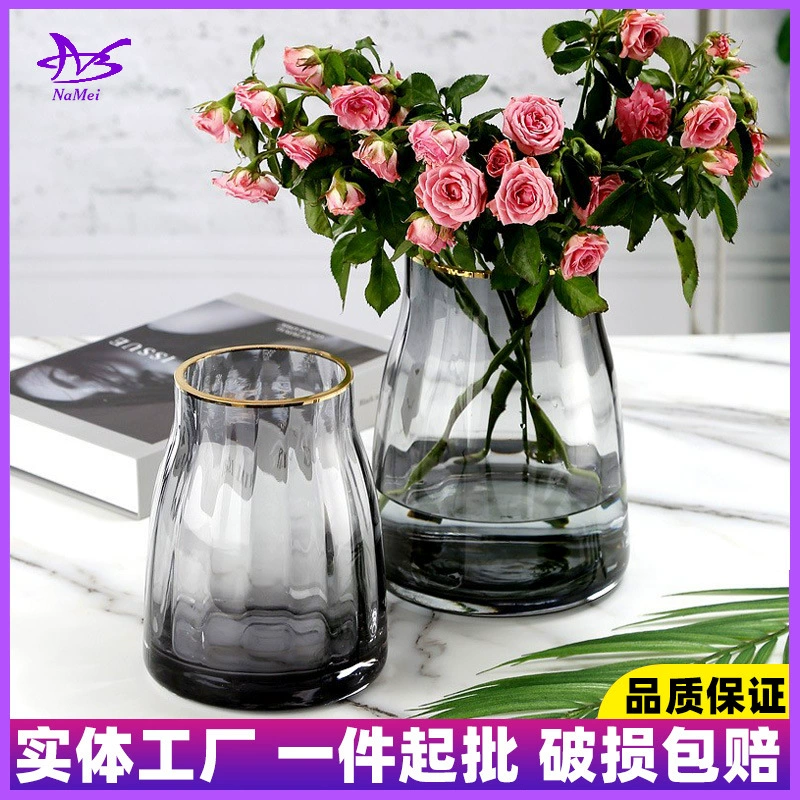 Nordic Light Роскошная прозрачная стеклянная ваза украшение высококачественное украшение креативная простая гостиная обеденный стол гидропонная Цветочная композиция