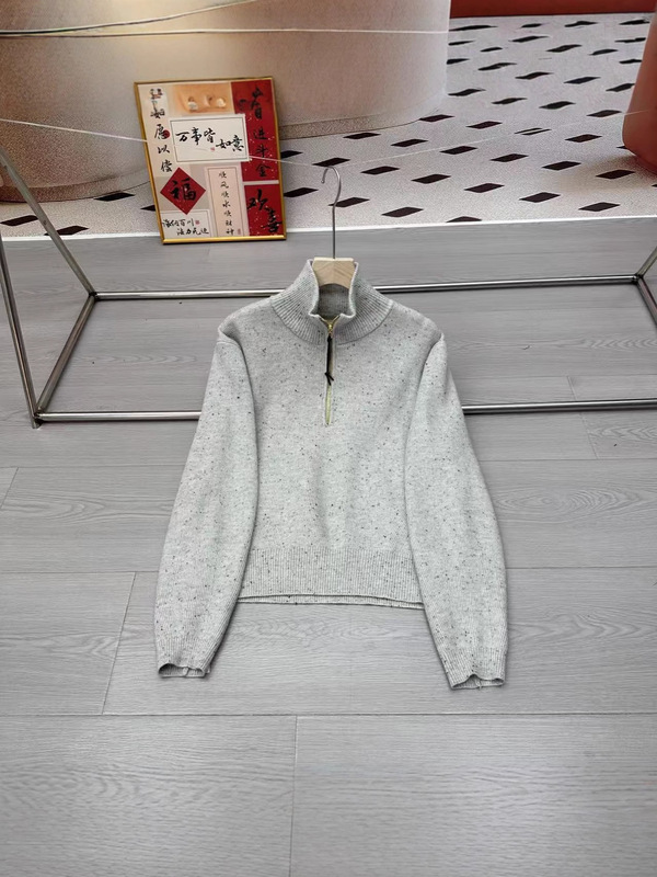 即墨厂家09090425女装2025早秋新款休闲链高领糯针衫毛衣|undefined