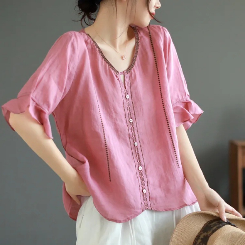 Cotton and linen 68 rose pink
