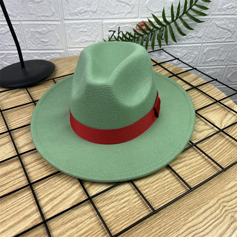 AliExpress sombrero de lana Jazz sombrero británico ala grande Xu Wenqiang mismo estilo versátil de ala ancha sombrero de caballero sombrero de rendimiento de los hombres