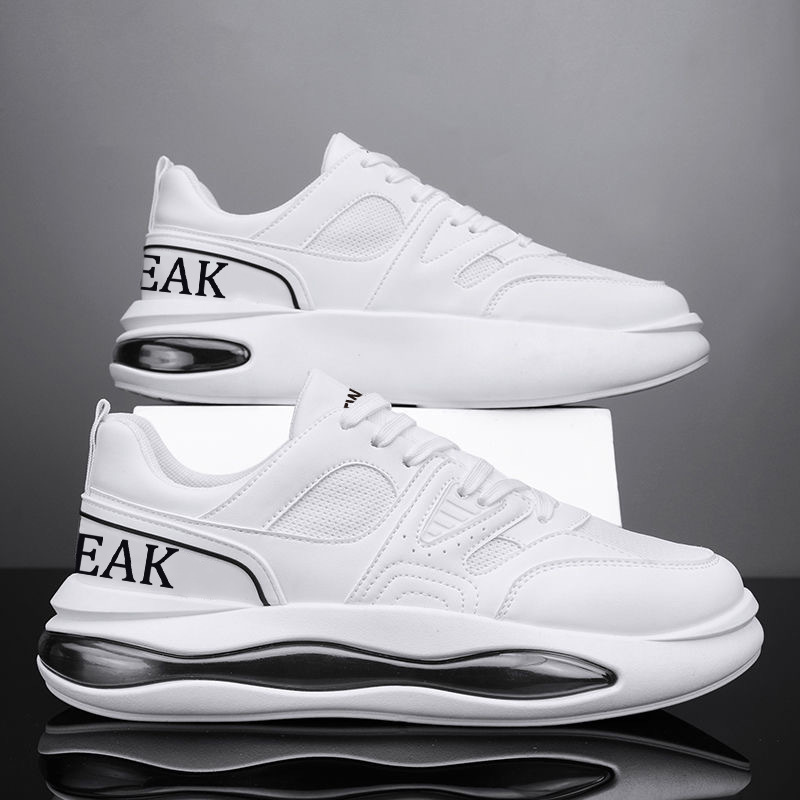 Zapatos de malla de primavera para hombre, transpirable, amortiguador, antideslizante, aumento del viento, zapatos deportivos de papá, zapatos de moda de todo fósforo para adolescentes