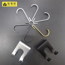 置物架挂钩太空铝钩子加厚铝合金配件单钩刮水板挂钩三角篮钩子