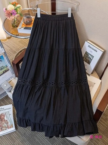 Plus-size women's fairy princess high-waisted half-pants, elegant French-style long cake skirts, versatile women's clothing