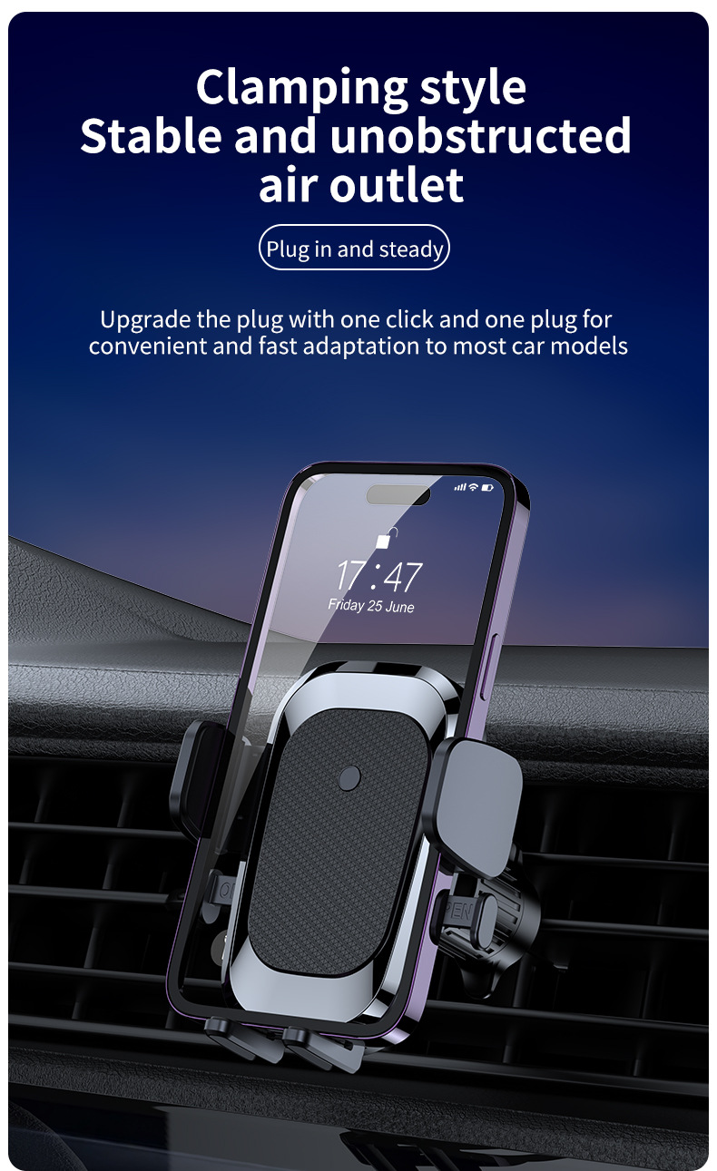 Cross-border hot-selling car mobile phone navigation bracket steam instrument panel suction cup multi-function gravity telescopic mobile phone bracket
