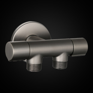 Gun gray angle valve bathroom accessories one-in two-out switch valve double control all-copper water separator shower three-way door valve