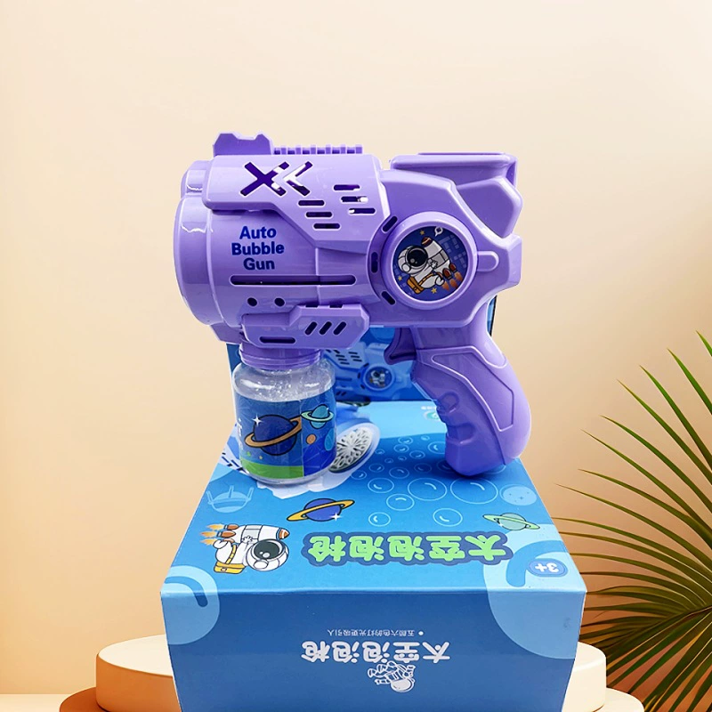 Electric Bubble Machine Automatic Handheld Bubble Gun, Rocket Toy, Battery-Powered