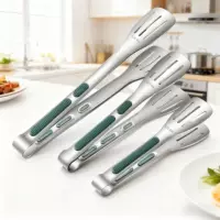 [#Стainless steel food clips wholesale Korean barbecue clips commercial barbecue clips kitchen three-line steak food clips]