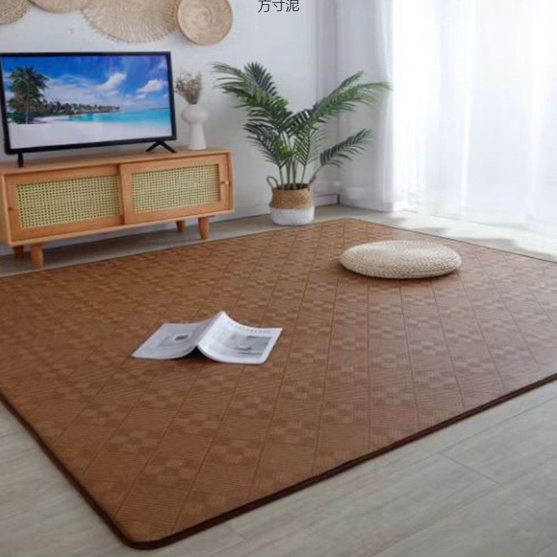 Japanese-Style Summer Ice Silk Carpet for Living Room Tatami Bay Window Dormitory Cooling Mat Baby Crawling Anti-Fall Floor Mat