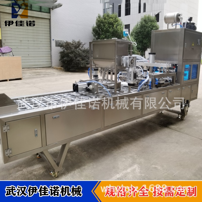 预制菜铝箔盒流水线包装机 麻辣猪脑花铝箔盒自动灌装酱汁封口机