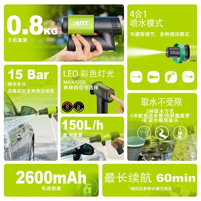 Wholesale Foldable Handle-Type Wireless High-Pressure Portable car washer