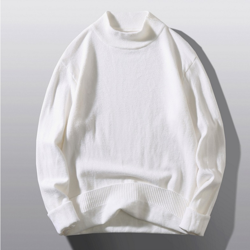 demi-season knitted woolen solid color sweater