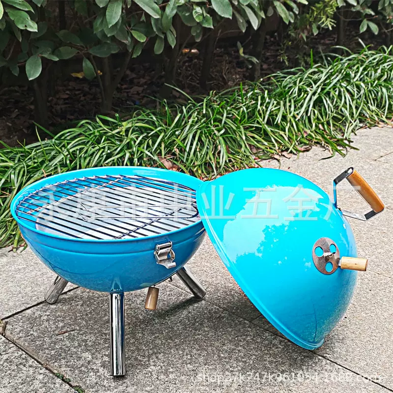 厂家直销BBQ球形烧烤炉小足球炉家用木炭烧烤架14寸户外烧烤肉串