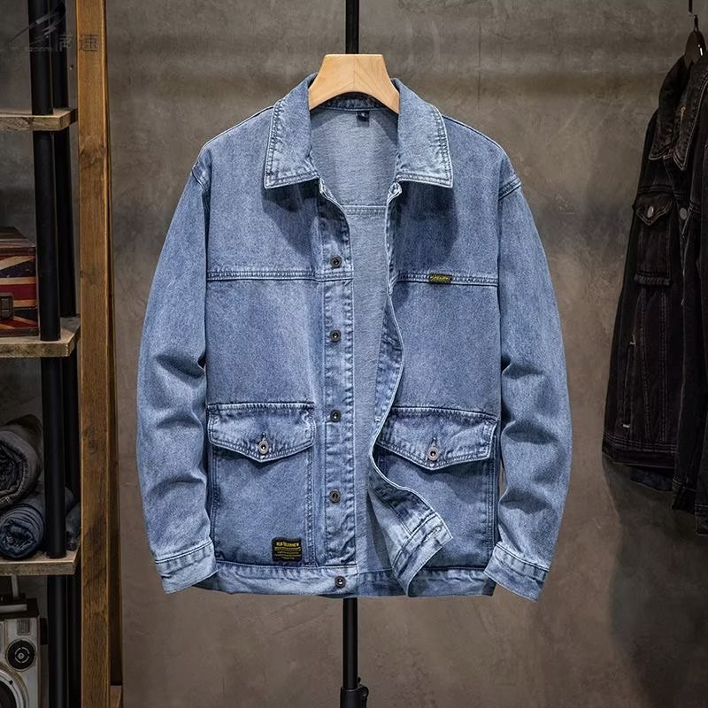 Men's Denim Jacket Casual Versatile Retro Workwear Outerwear_voghion.com
