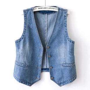 New Arrival All-match Denim Vest Women's Short Spring and Summer Sleeveless Vest Jacket Casual Slimming Small Waistcoat Thin