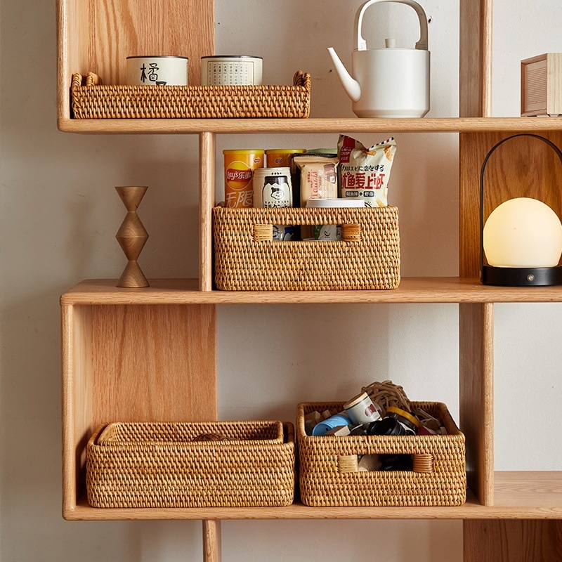 ベトナム秋籐手作り収納バスケットデスクトップ雑貨バスケット長方形おもちゃスナック衣類収納ボックス