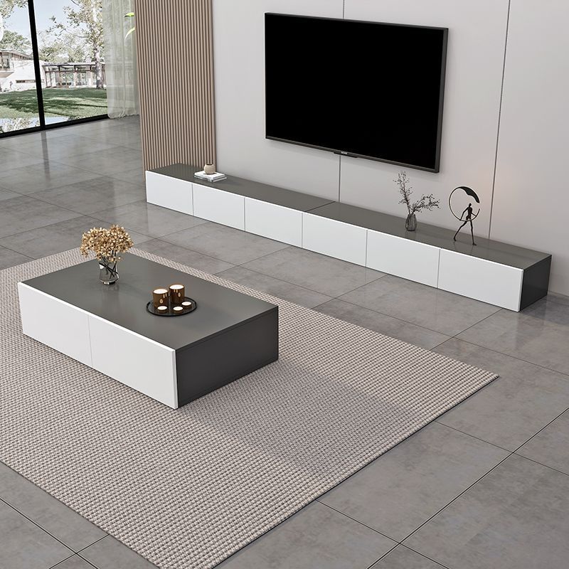 简约现代电视机柜客厅落地组合家用大小户型简易收纳地柜轻奢茶几