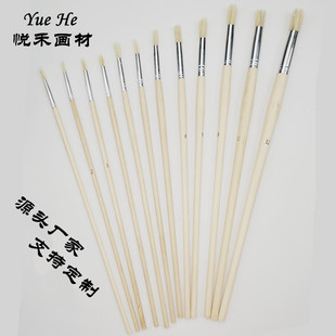 Factory bristle brush bristle round head gouache acrylic watercolor pen long rod Yu bristle brush