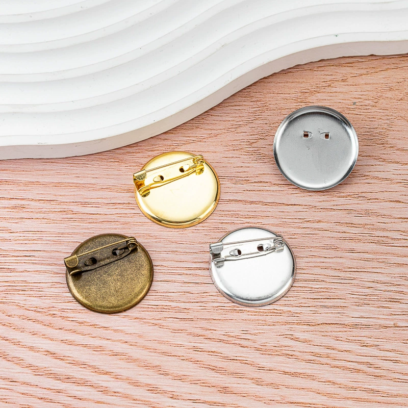 Прямые поставки с фабрики, металлический диск, булавка, ювелирные аксессуары «сделай сам», двойного назначения, круглый лоток, пряжка, брошь, корсаж, основа