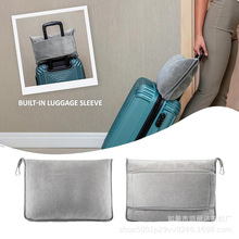 冬季旅行毯素色厚二合一抱枕毯便携飞机户外收纳毯定制法兰绒毛毯