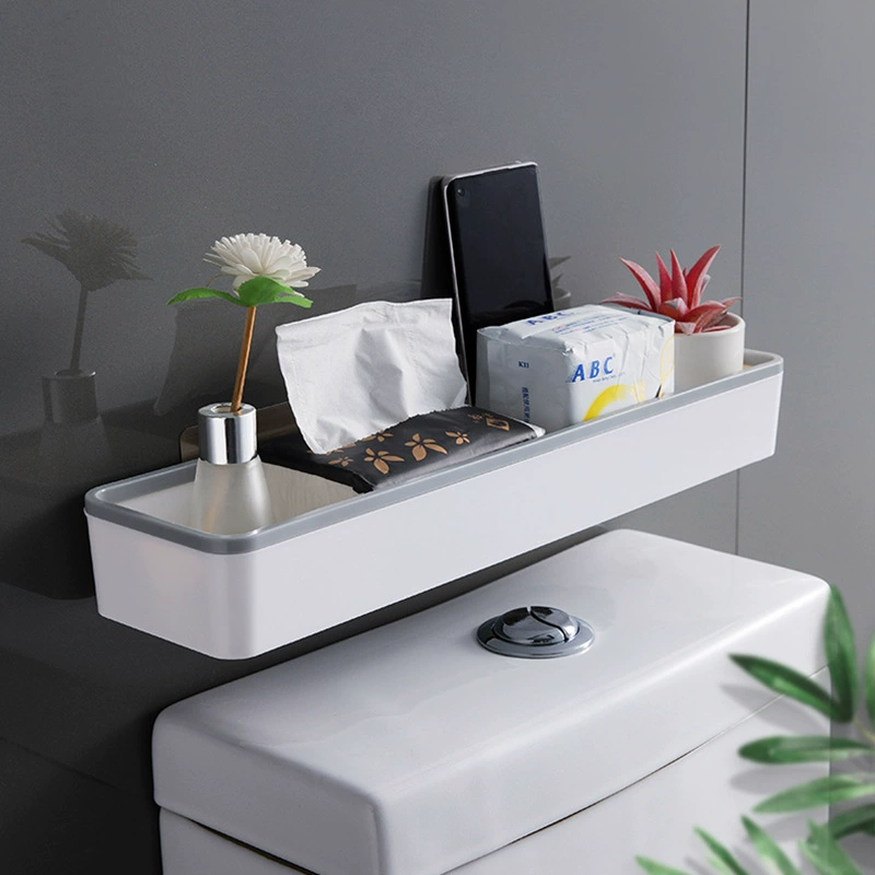 Настенная полка для ванной комнаты без сверления, пластиковая полка для хранения туалетных принадлежностей, кросс-граничный дизайн