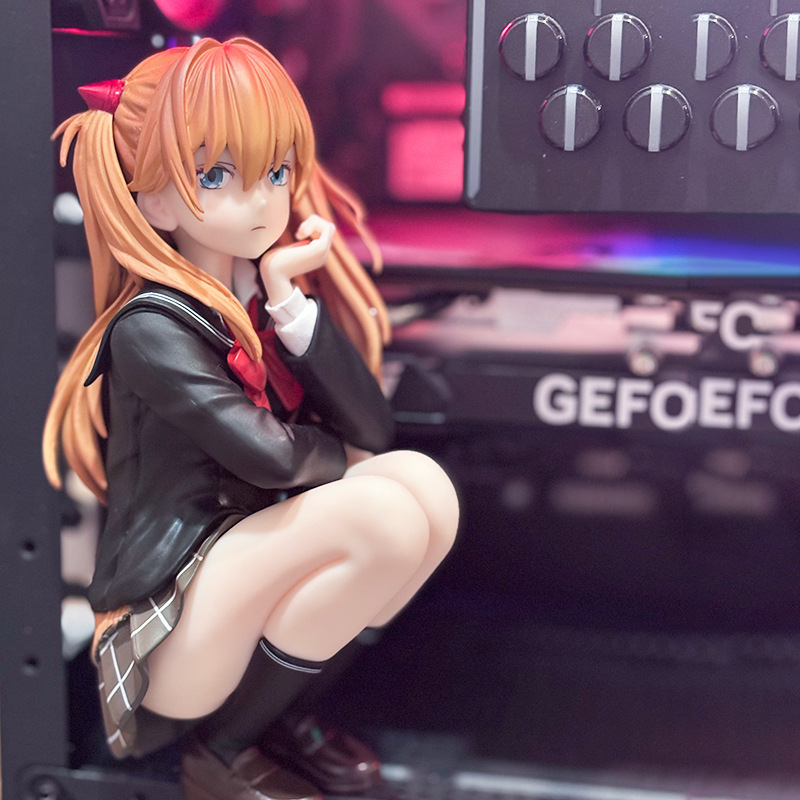 新世紀エヴァンゲリオンしゃがみアスカ美少女アニメ周辺デスクトップ装飾誕生日ギフト|undefined